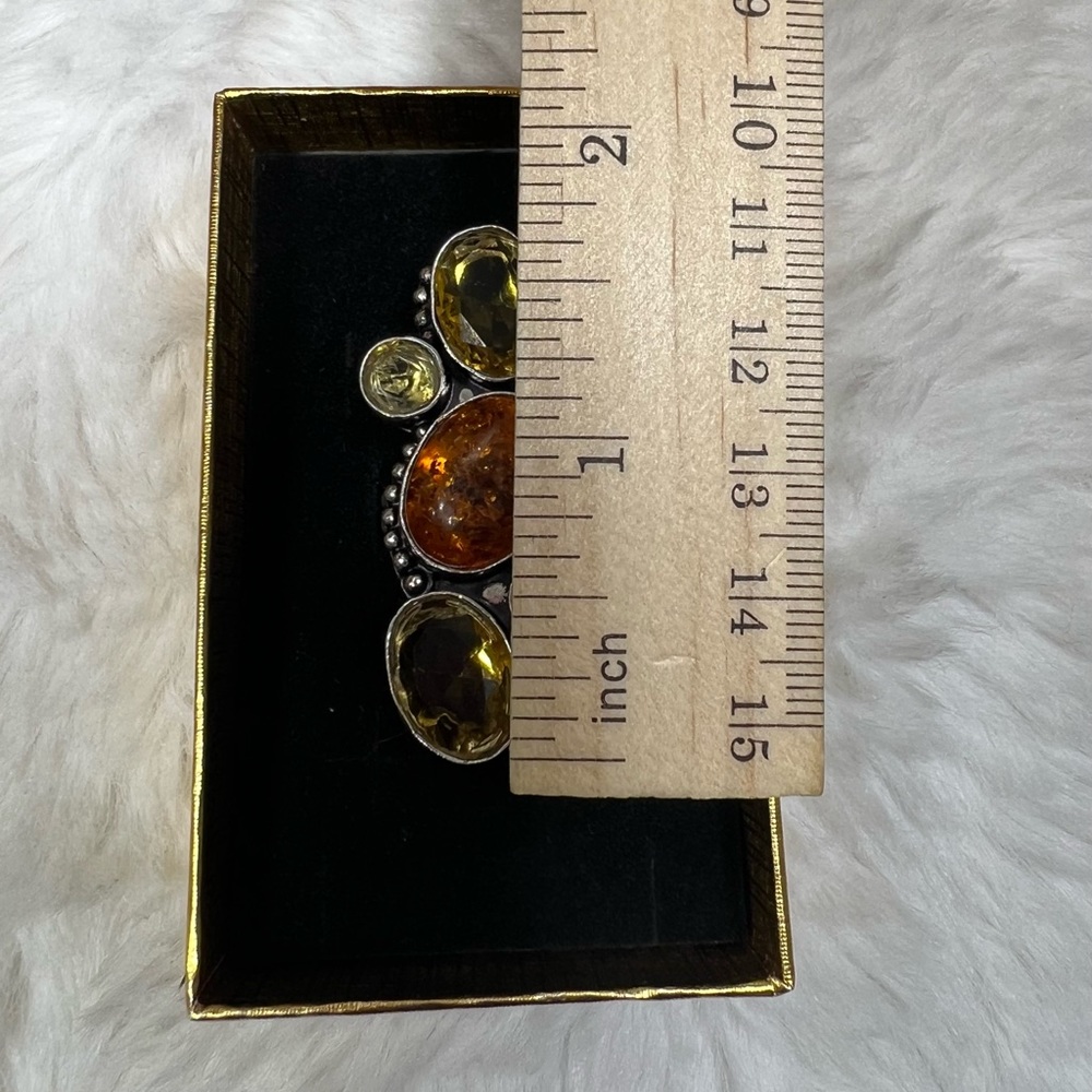 Add on Item - Amber Citrine 925 Ring size 8.5 - Picture 5 of 6
